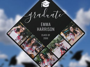 Top 10! 5 Photo Collage Personalized Graduate Name Graduation Cap Topper