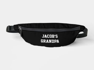 Review Grandpa Grandchild Name Father's Day Text Template Fanny Pack