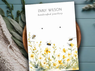 Hot Review! Yellow Wildflower Bee Necklace Earring Display Business Card