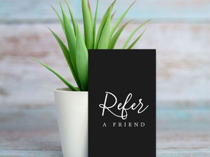 Top 5! Simple Elegant Black and White Referral Card