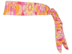 Top 10! Floral Pink Orange Groovy Hippy Psychedelic Tie Headband