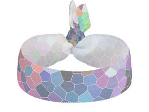 Top 10! Colorful Collage Geometric Mosaic Pattern Elastic Hair Tie