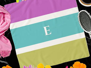 Big Deals! Color Block Stripe Patterned Monogram Chiffon Scarf