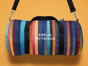 Top 5! Colorful Stripe Pattern Personalized Name Duffle Bag