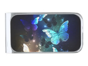 Top 5! Fluttering Night Butterfly Silver Finish Money Clip