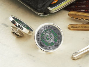 Top 5! Clan Colquhoun Crest & Tartan Knot Lapel Pin