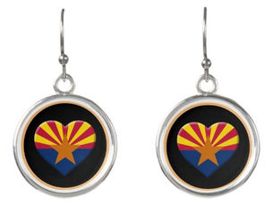Hot Review! Love Arizona & Arizona Flag fashion Heart /sports Earrings