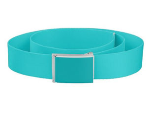 Review Solid color plain bright turquoise belt