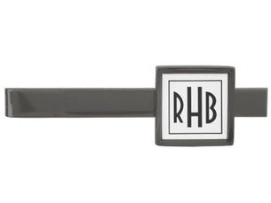 Hot Review! Custom Monogram Tie Bar Gift Gun Metal Finish