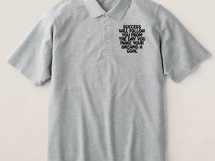 Big Deals! Success will follow you embroidered polo shirt