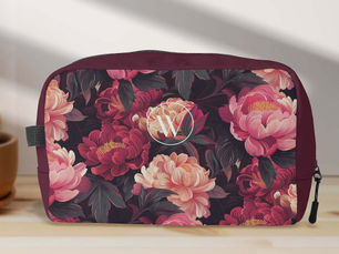 Best Deals! red pink colorful vintage flowers pattern,monogram dopp kit