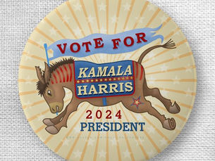 Hot Review! Kamala Harris for President 2024 Democrat Donkey Button