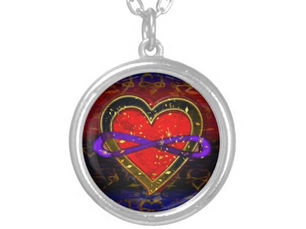 Big Deals! Artistic Infinity Heart Polyamory Flag Symbol Silver Plated Necklace