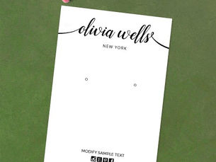 Review Social Media Icon Script Font Earring Display Card