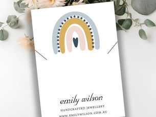Top 5! RAINBOW SCANDI BLUSH NECKLACE BRACELET DISPLAY BUSINESS CARD