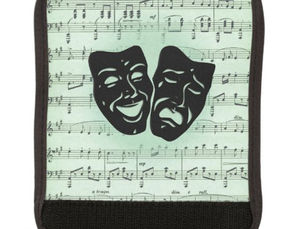 Top 5! Green Music and Theater Greek Masks Luggage Handle Wrap