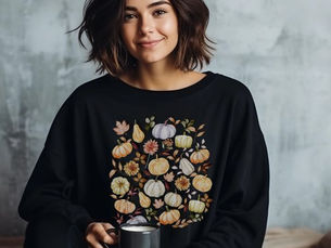 Hot Review! Watercolor Pumpkin Fall Leaves T-Shirt Sweatshirt