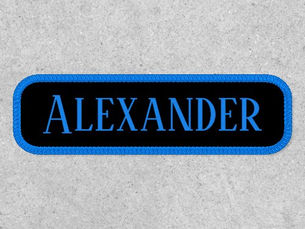 Hot Deals! Sky Blue Name and Black Rectangular Patch