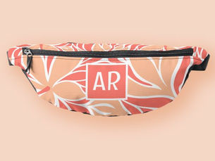 Big Deals! Trendy Peach Modern Floral Pattern Monogram Travel Fanny Pack