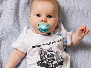 Best Deals! Future Truck Driver Funny Equipment Baby Bodysuit