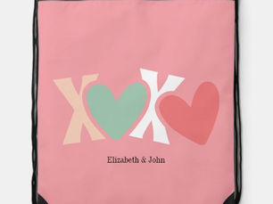 Hot Deals! Colorful "XOXO" Valentine's Day Drawstring Bag