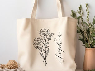 Best Price! Personalized Birth Month Flower January Tote Bag