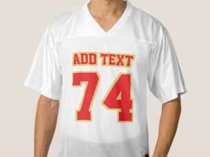 Top 10! Front RED OLD GOLD WHITE Mens Football Jersey