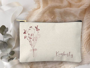 Best Price! Pressed Floral Bouquet Cosmetic Accessory Pouch