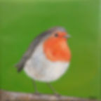 Roodborstje 2015, acryl op linnen