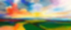 Acryl op linnen 2024, "Clouds in June" 75 x 170 verkocht