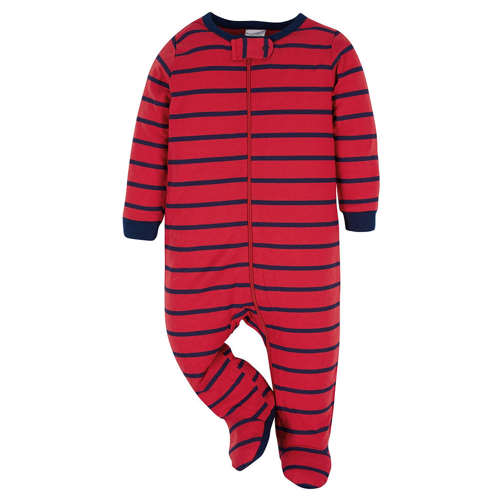 Gerber Baby Long Sleeve Sleep 'N Play - Red Black Stripes