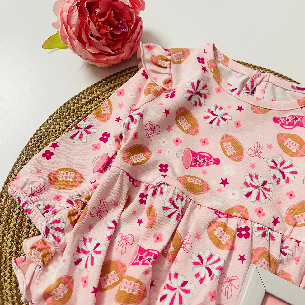 Thumbnail: Knit Long Sleeve Flutter Bubble Romper - Pink Game 