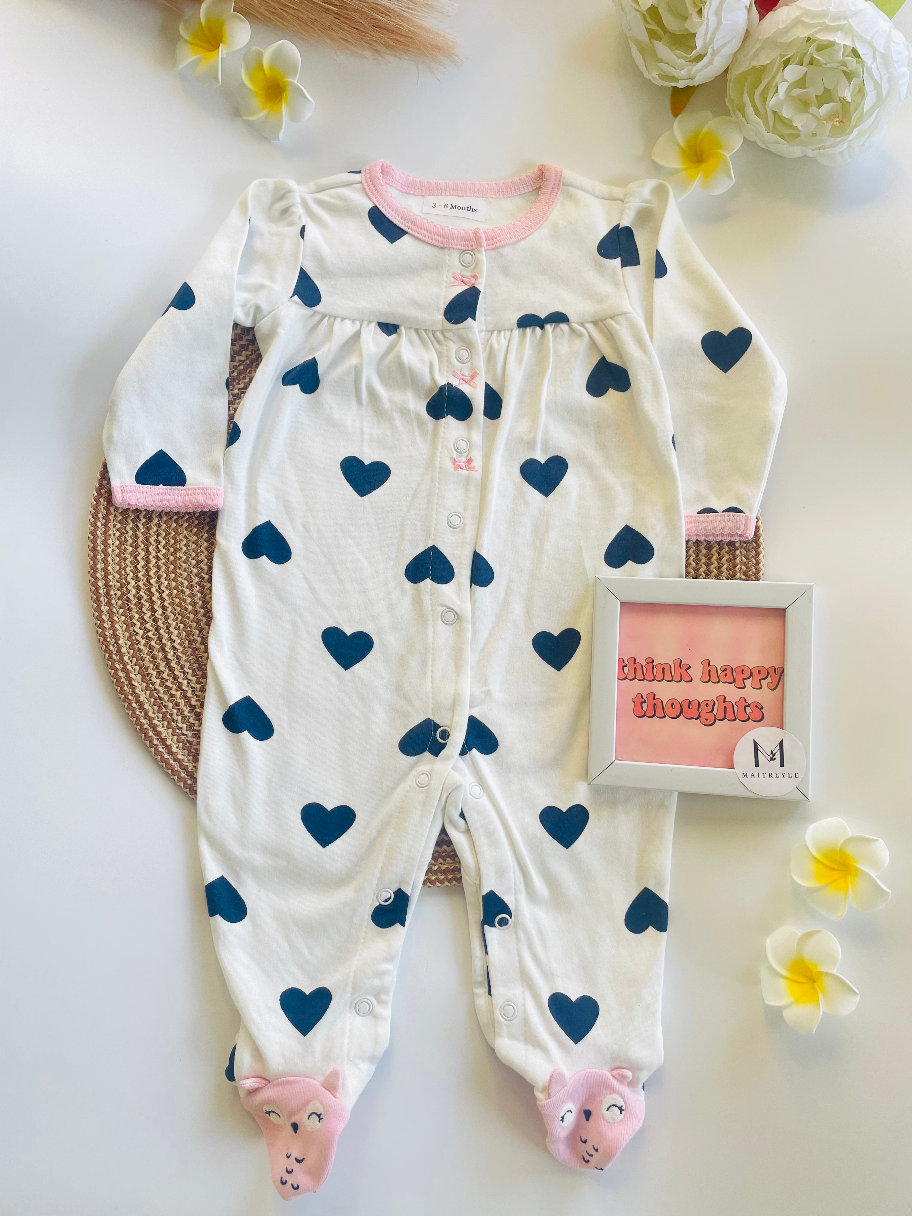 Name Masked Baby Cotton Sleepsuit Single
