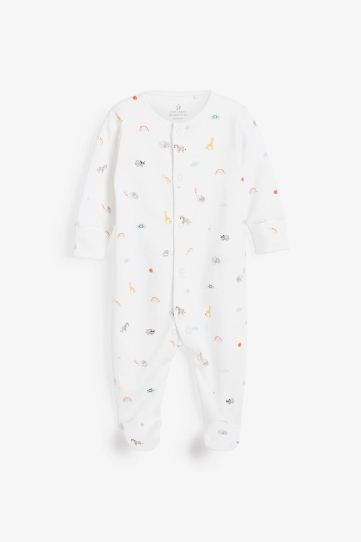 White Safari and Rainbow Sleepsuit