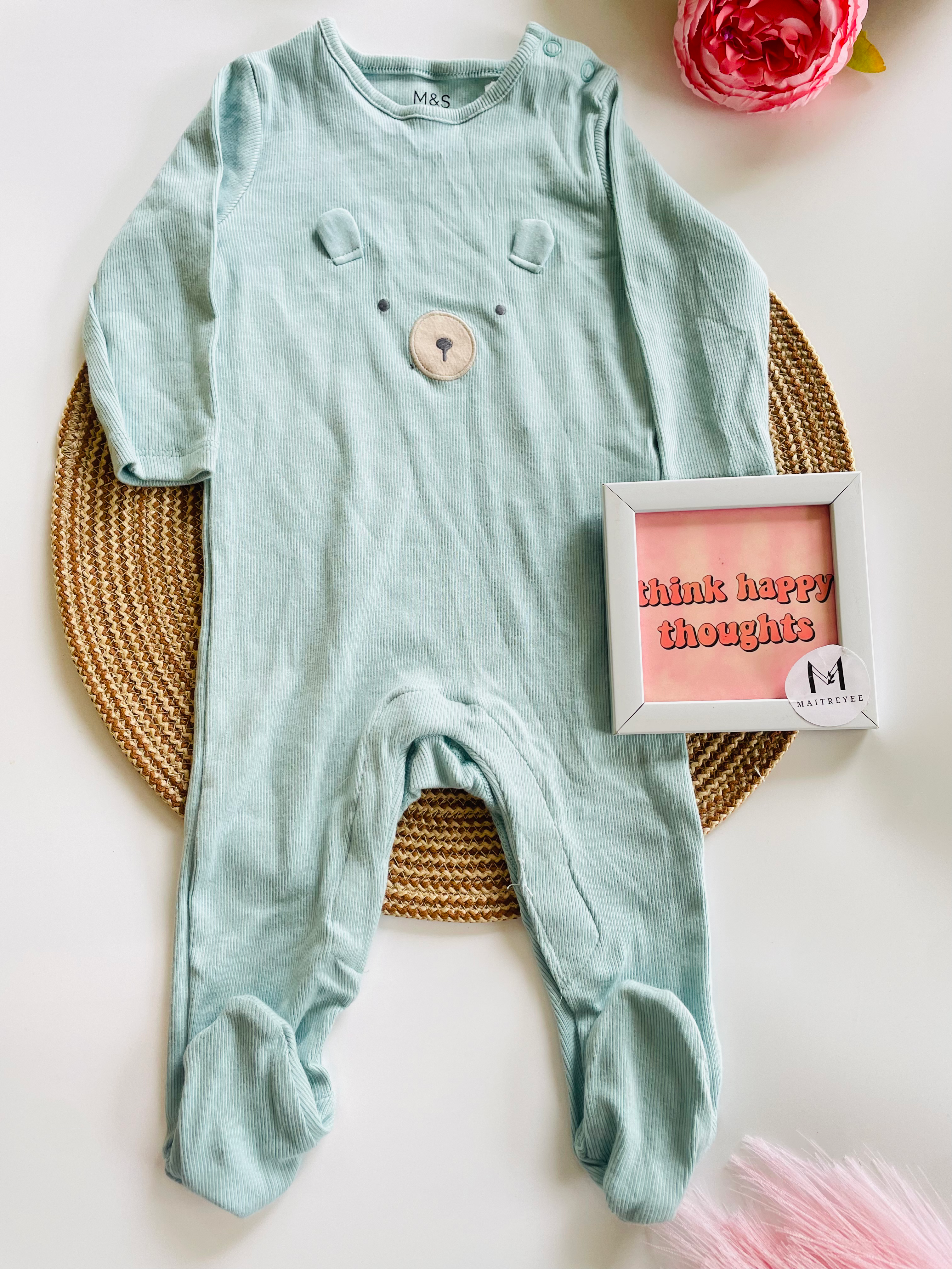 Baby Cotton Sleepsuit Single As Shown