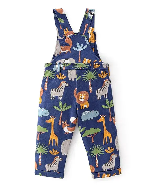Thumbnail: Dungaree Set Boys - Blue Jungle Animals