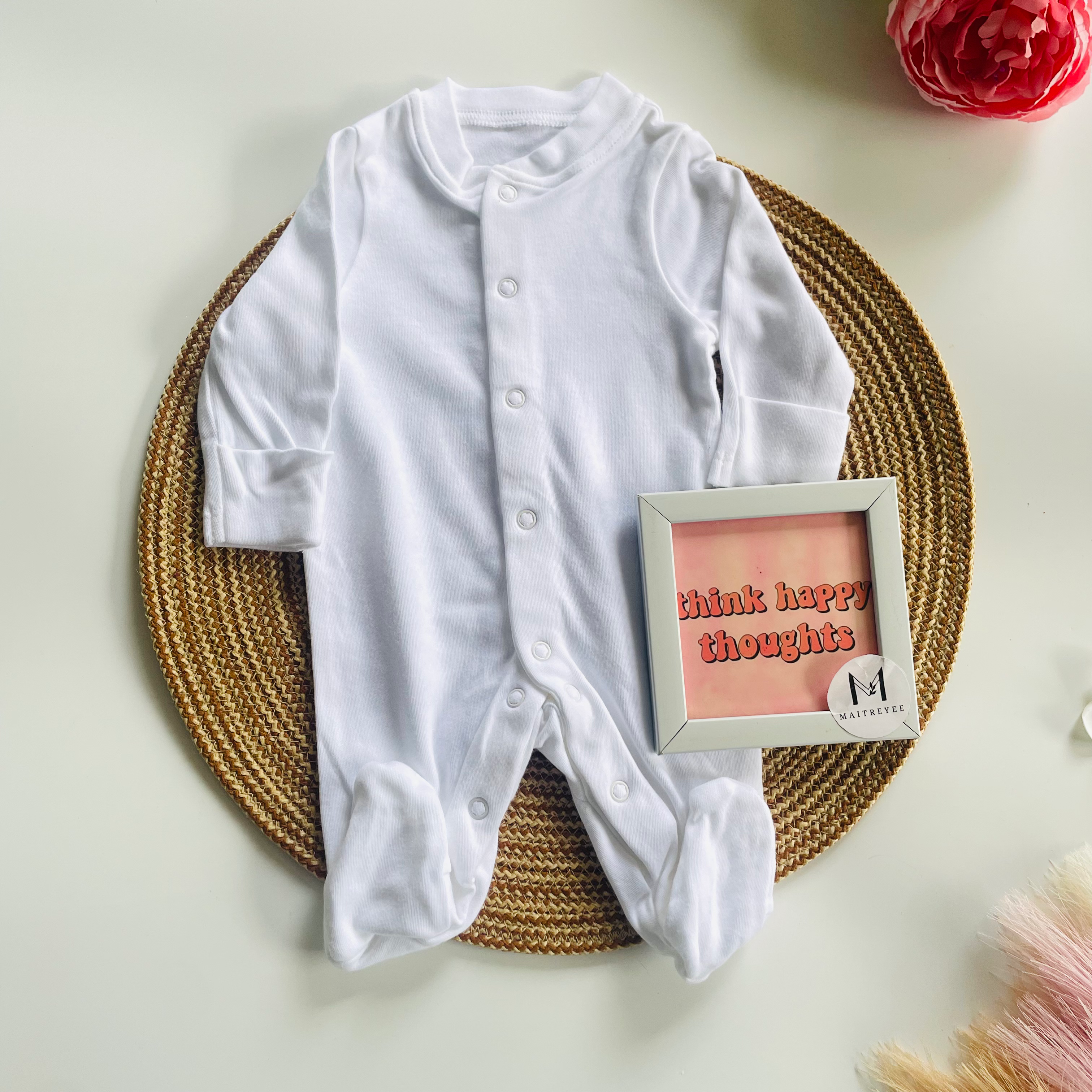 Name Masked Baby Cotton Sleepsuit Single As Shown