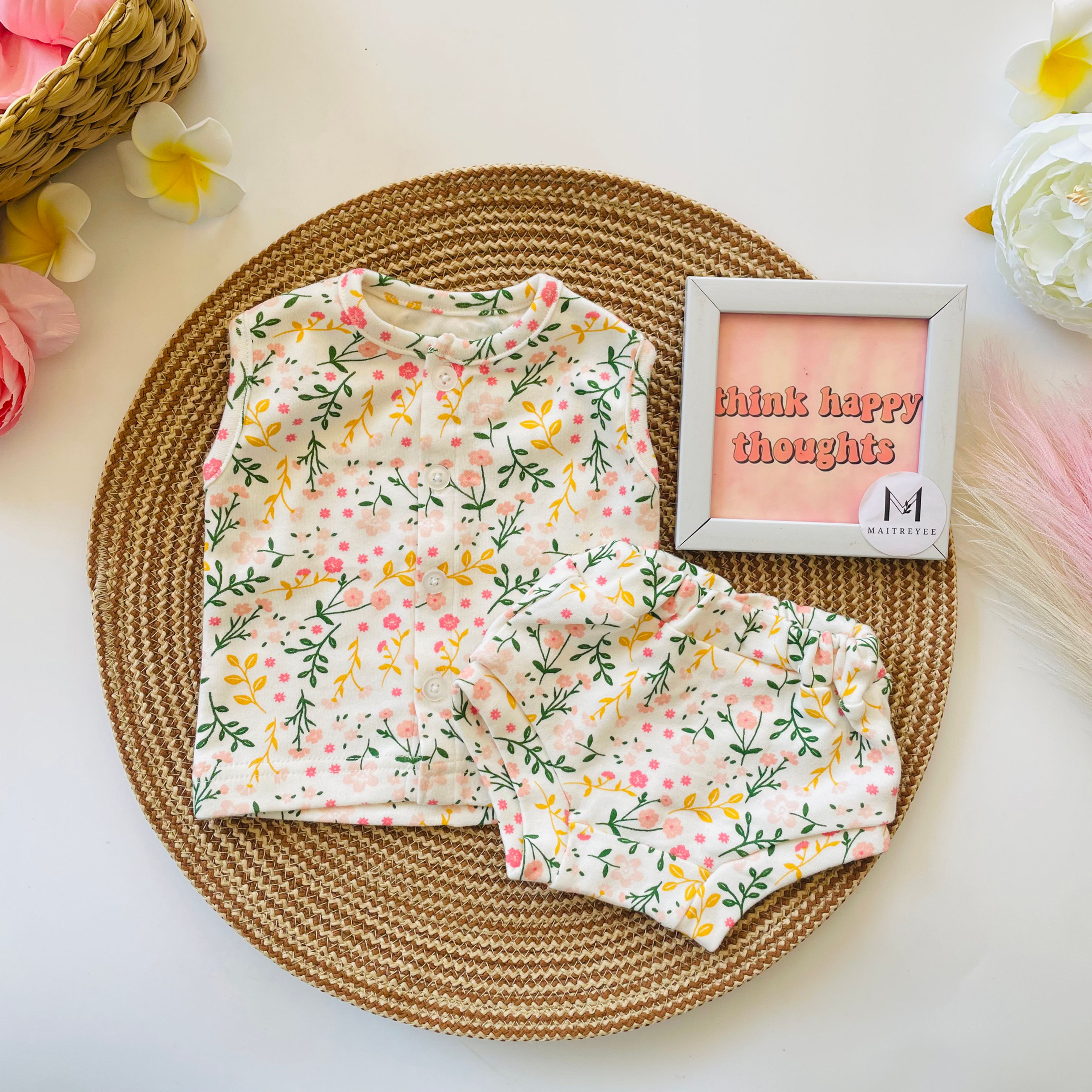 Baby Girl Ultra-Soft Cotton Sleeveless Sets As Shown on Image