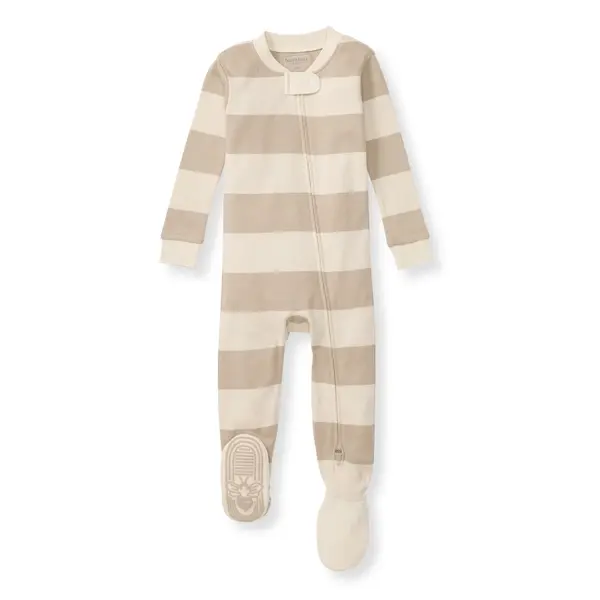Name Masked Rugby Stripe Organic Cotton Baby Pajamas Relaxed Fit