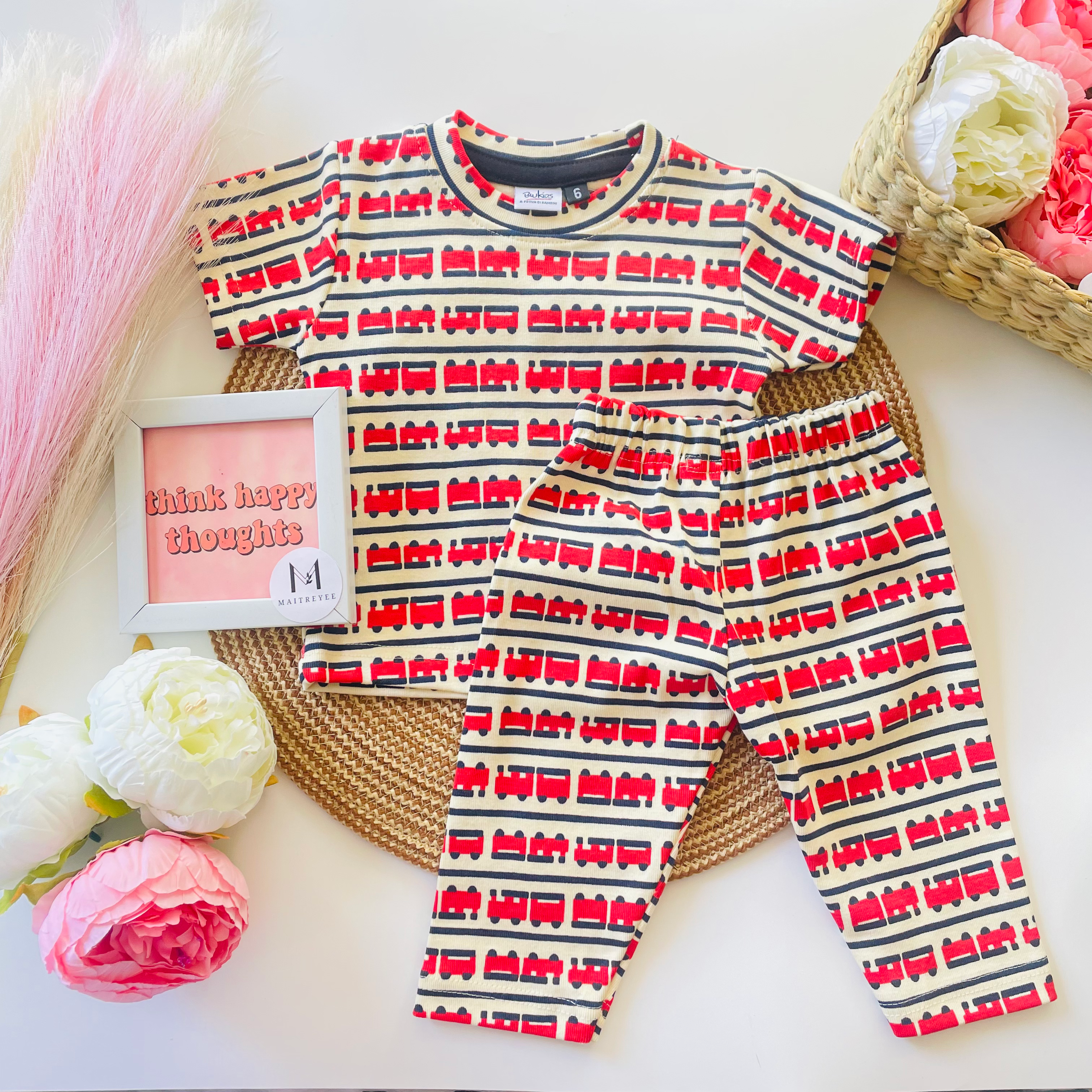 Baby T-Shirt and Pants Set - Red Train
