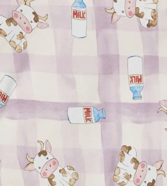 Thumbnail: Name Masked Baby Relaxed Fit Organic Cotton Sleepsuit -  Little Moo Purple