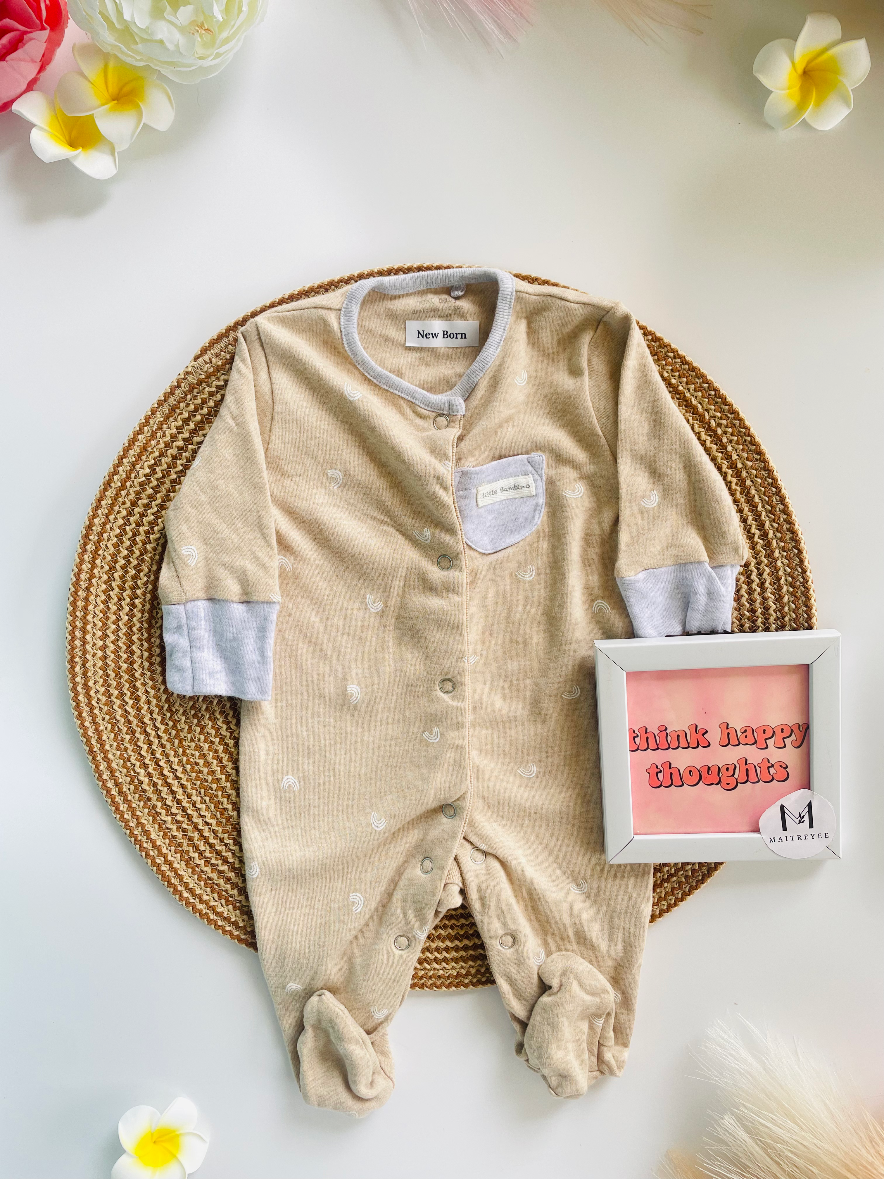  Name Masked Baby Cotton Sleepsuit Single