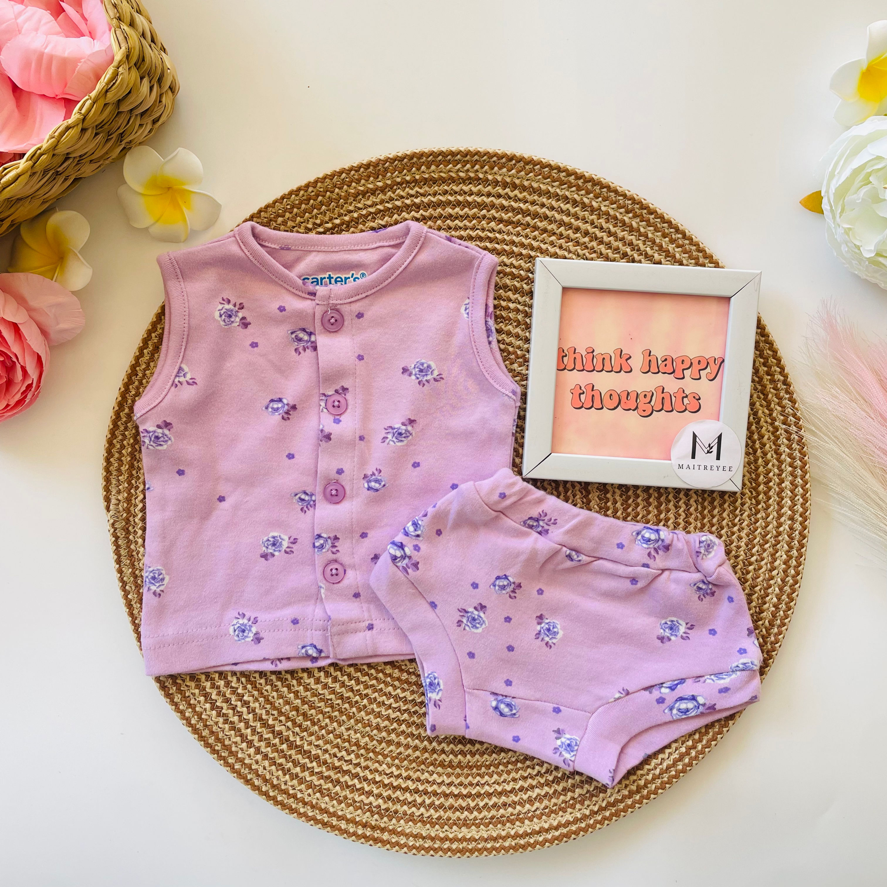 Baby Girl Ultra-Soft Cotton Sleeveless Sets As Shown on Image