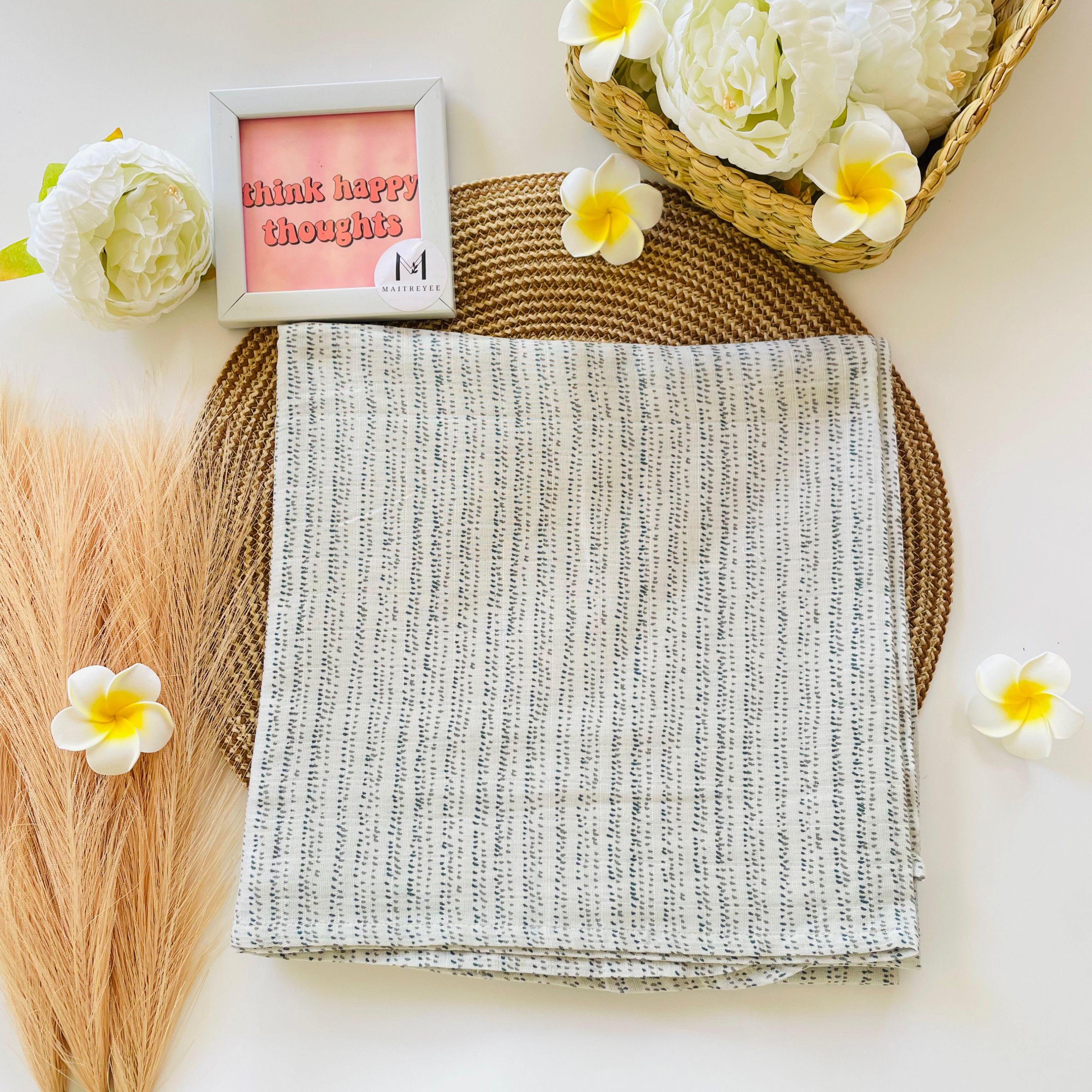 Premium 100% Organic Muslin Cotton Swaddles 47x47 Inches - Quill Grey