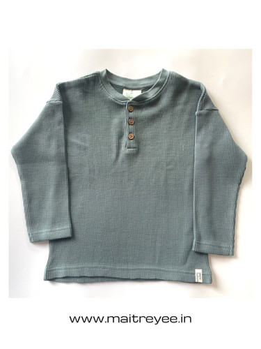 Kids Waffle Knit Jogger Set Green Maitreyee