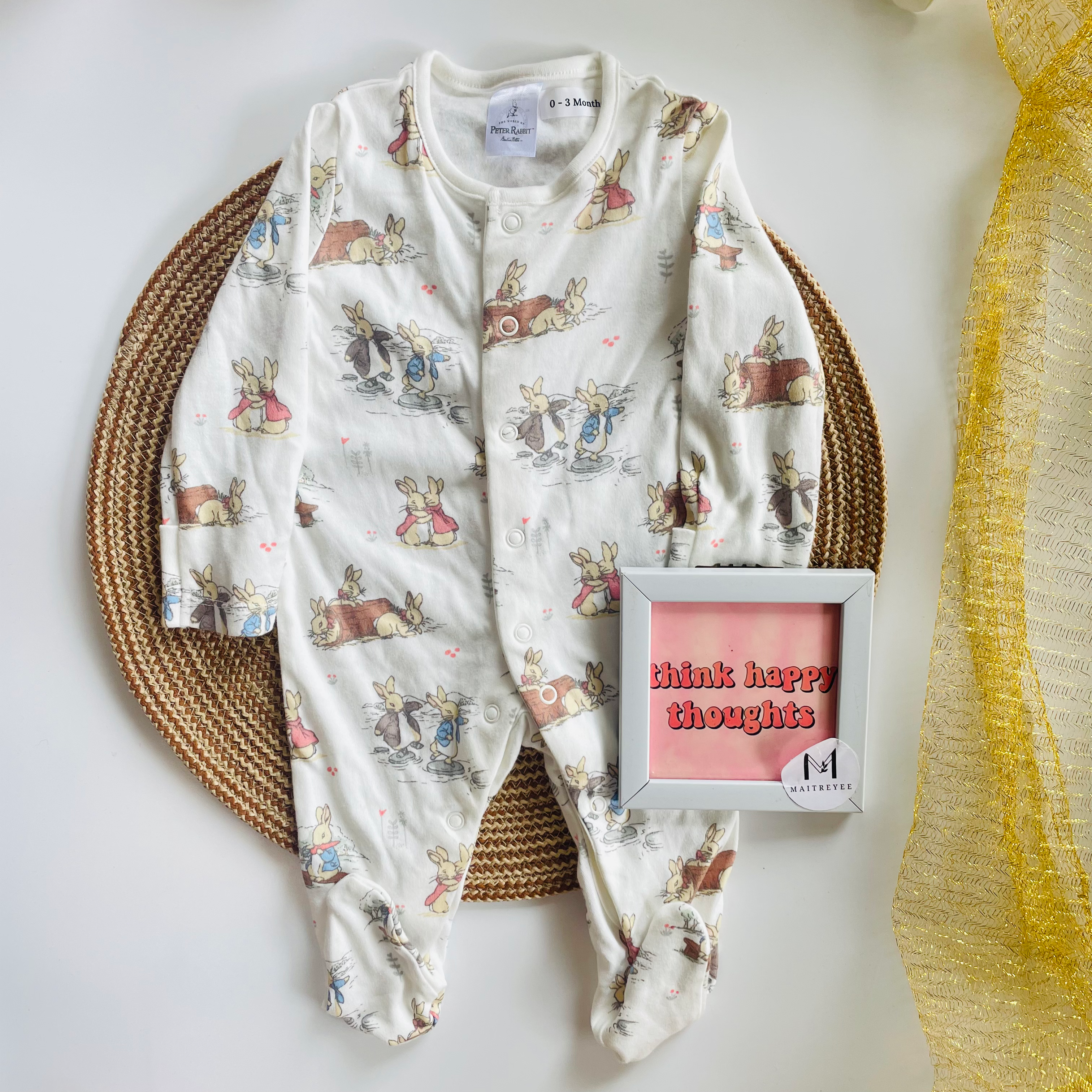 Name Masked Baby Cotton Sleepsuit Single As Shown
