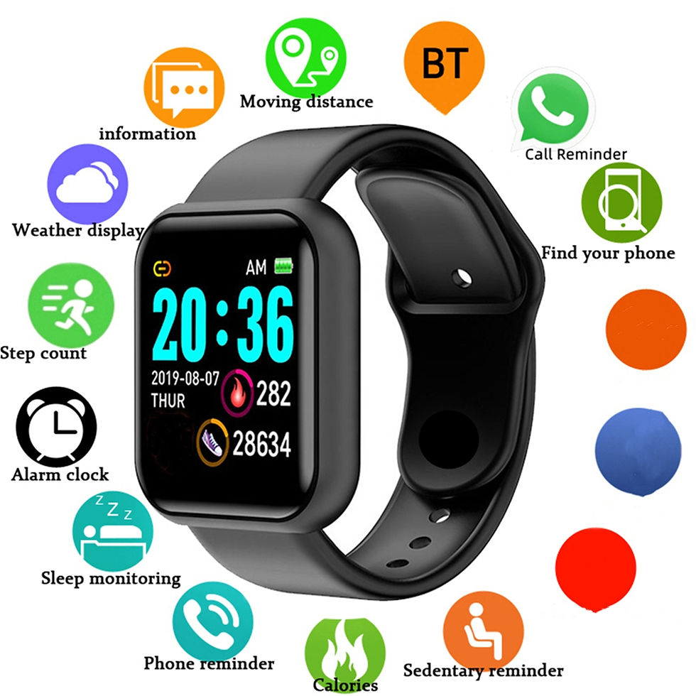 Thumbnail: Smartwatch Men Women Wristwatches Smart Watch Message Fitness Monitor Bracelet B