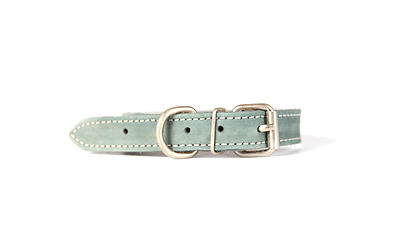 Grey Leather Collar