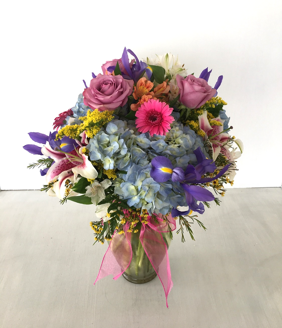 Fresh Spring Mix in Melanie Vase #7A