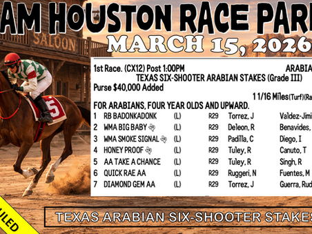 Arabian Stakes Rescheduled!